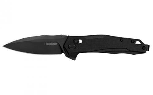Kershaw Monitor, Folding Knife, Flipper Assisted Opening, Plain Edge, D2 Tool Steel, Black Oxide Coating, Glass Filled Nylon Handle, 3 Blade, 7.2 Overall Length, Includes Deep Carry Pocket Clip 2041
