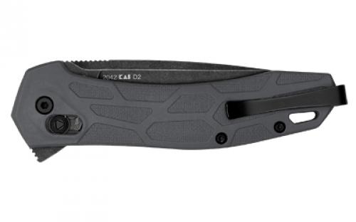 Kershaw Covalent, Folding Knife, Flipper Assisted Opening,Plain Edge, D2 Tool Steel, Black Oxide Coating, Glass Filled Nylon Handle, 3.2" Blade, 7.6" Overall Length, Includes Deep Carry Pocket Clip 2042