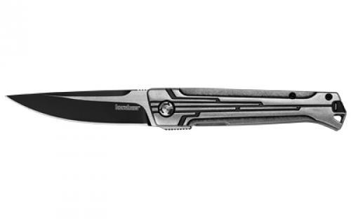 Kershaw Kershaw Noventa, Folding Knife/Assisted, 3.3, Plain Edge, D2 Construction, Black Oxide Stonewash Finish, Steel Handle, Stonewashed Finish, Silver 2060