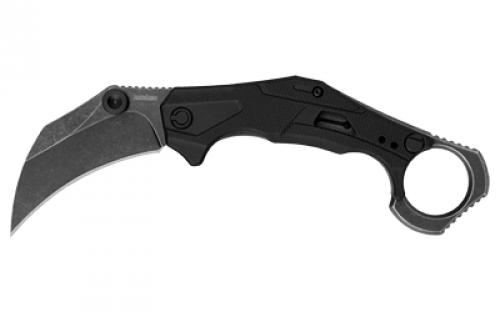 Kershaw Outlier, Assisted Open Folding Knife, 2.6 Karambit Blade, Plain Edge, 8Cr13MoV Steel, Blackwash Finish, Black Handle 2064