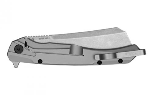 Kershaw Strata Cleaver, Folding Knife, Flipper Ball Bearing Opening, Plain Edge, D2 Tool Steel, Stonewashed Finish, G10 Handle, 4" Blade, 9.3" Overall Length, Includes Deep Carry Pocket Clip 2078