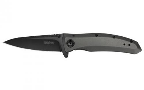 Kershaw GRID, Folding Knife, 4Cr14, black-oxide, Plain, Drop Point, SpeedSafe, Flipper, Frame Lock, Reversible Carry, 3.7, Steel, Titanium Carbo-Nitride, Box 2200