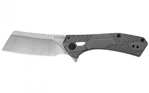 Kershaw Static, 3.9 Folding Knife, Cleaver, Plain Edge, 8Cr13MoV With Satin Flats, Stainless Steel Handle with PVD Finish 3445