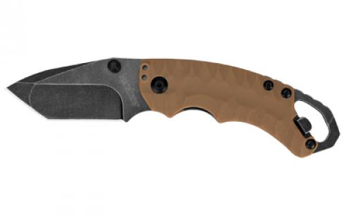 Kershaw Shuffle II, 2.6 Folding Knife, Tan Glass-filled Nylon Frame, Plain Edge, 8CR13MOV BlackWash Steel Finish 8750TTANBW
