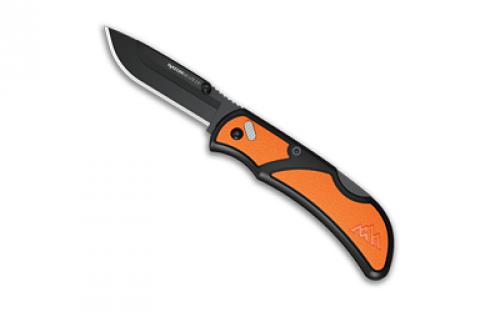 Outdoor Edge Razor EDC Lite, Folding Knife, Plain Edge, 2.5 Blades, 420J2 Stainless Steel, Includes (2) Drop Point Blades, Black Oxide Blade Finish, Orange Handle RCB25-2C