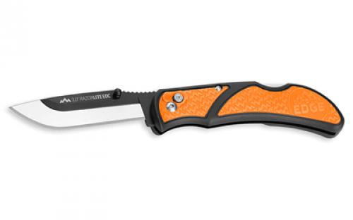 Outdoor Edge Razor EDC Lite, Folding Knife, Plain Edge, 3 Blades, 420J2 Stainless Steel, Orange and Black Handle, Includes (4) Drop Point Blades RLB30-30C