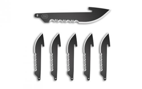 Outdoor Edge Razor EDC Blades, Serrated 2.5 Blades, Drop Point, 420J2 Stainless Steel, Black Oxide Finish, 6 Pack RRS25K-6C