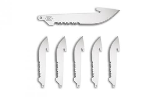 Outdoor Edge Razor EDC Blades, Serrated 3 Blades, Drop Point, 420J2 Stainless Steel, 6 Pack RRS30-6C