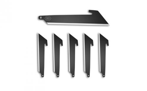 Outdoor Edge Utility Blade Pack, 3", Plain Edge, 420J2 Stainless Steel Construction, Black Oxide Finish, Black, Pack of 6 RRU30K-6C