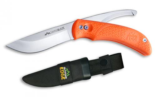 Outdoor Edge SwingBlaze, Fixed Blade Knife Set, Plain Edge, Aus-8 Stainless Steel, Orange Handle, 3.6 Skinning Blade and 3.2 Gutting Blade, Includes Nylon Sheath SZ-20NC