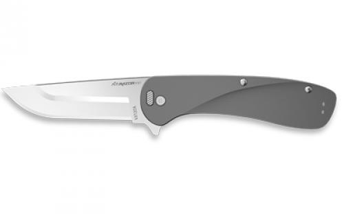 Outdoor Edge Razor VX1, Folding Knife, Plain Edge, 3 Blade Length, 7.3 Overall Length, 420J2 Stainless Steel, Includes (2) Standard Plain Edge and (1) Partially Serrated Blade, Anodized Gray Finish, Aluminum Scales, Stainless Steel Blade Holder, Reversible Deep Carry Clip VX130A-C