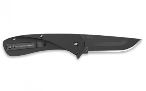 Outdoor Edge Razor VX1, Folding Knife, Plain Edge, 3" Blade Length, 7.3" Overall Length, 420J2 Stainless Steel, Includes (2) Standard Plain Edge and (1) Partially Serrated Blade, Anodized Black Finish, Aluminum Scales, Stainless Steel Blade Holder, Reversible Deep Carry Clip VX130B-C