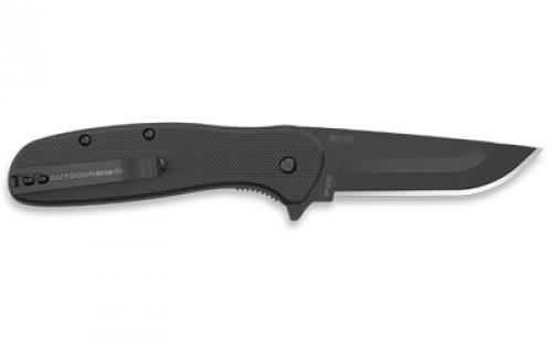 Outdoor Edge Razor VX2, Folding Knife, Plain Edge, 3" Blade Length, 7.3" Overall Length, 420J2 Stainless Steel, Includes (2) Standard Plain Edge and (1) Partially Serrated Blade, Black Oxide Finish, Black G10 Scales, Stainless Steel Frame/Blade Holder, Reversible Deep Carry Clip VX230B-C