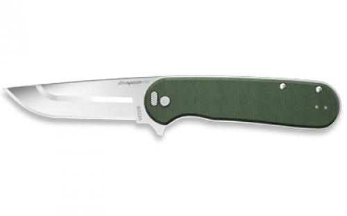 Outdoor Edge Razor VX3, Folding Knife, Plain Edge, 3 Blade Length, 7.4 Overall Length, 420J2 Stainless Steel, Includes (3) Standard Plain Edge and (1) Partially Serrated Blade, Green Micarta Scales, Ball Bearing System, Stainless Steel Frame/Blade Holder, Reversible Deep Carry Clip VX330B-C