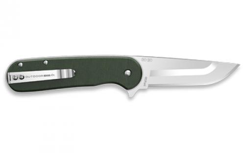 Outdoor Edge Razor VX3, Folding Knife, Plain Edge, 3" Blade Length, 7.4" Overall Length, 420J2 Stainless Steel, Includes (3) Standard Plain Edge and (1) Partially Serrated Blade, Green Micarta Scales, Ball Bearing System, Stainless Steel Frame/Blade Holder, Reversible Deep Carry Clip VX330B-C