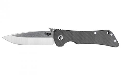Zac Brown's Southern Grind Bad Monkey, Folding Knife, 4 Drop Point Blade, B lack Carbon Fiber Handle, 14C-28N Stainless Steel, Satin Blade, Silver SG02030008