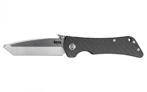 Zac Brown's Southern Grind Bad Monkey, Folding Knife, 4 Drop Point, Black Carbone Fiber Handle, 14C-28N Stainless Steel, Satin Blade, Silver SG02050008