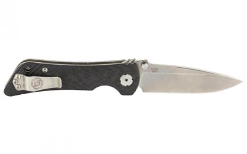 Zac Brown's Southern Grind Spider Monkey, Folding Knife, 3.25" Drop Point, Black Carbon Fiber Handle, CPM S35VN Stainless Steel, Satin Finish, Silver SG06030008
