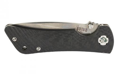 Zac Brown's Southern Grind Spider Monkey, Folding Knife, 3.25" Drop Point, Black Carbon Fiber Handle, CPM S35VN Stainless Steel, Satin Finish, Silver SG06030008