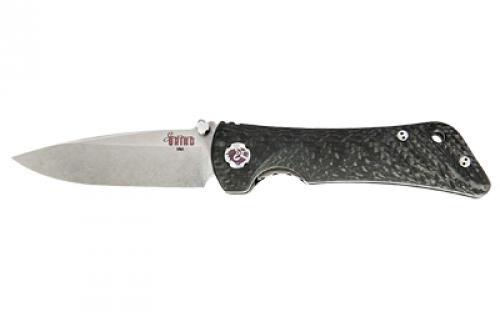 Zac Brown's Southern Grind Spider Monkey, Folding Knife, 3.25 Drop Point, Black Carbon Fiber Handle, CPM S35VN Stainless Steel, Damascus Blade, Silver SG06030808