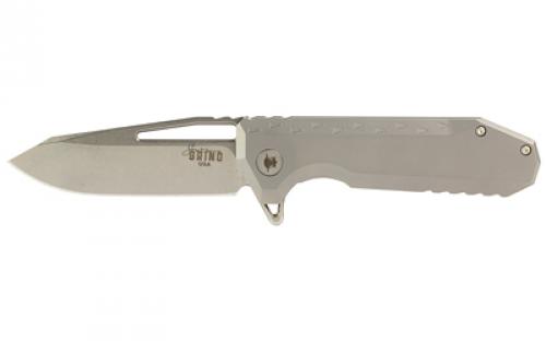 Zac Brown's Southern Grind Penguin, Folding Knife, 3.5 Drop Point, Silver Titanium Handle, CPM S90V Stainless Steel, Satin Blade, Silver SG09030011-01