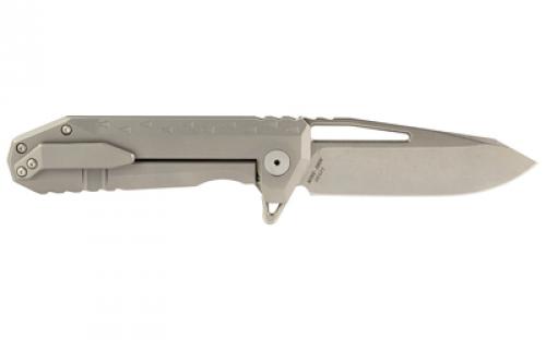 Zac Brown's Southern Grind Penguin, Folding Knife, 3.5" Drop Point, Silver Titanium Handle, CPM S90V Stainless Steel, Satin Blade, Silver SG09030011-01
