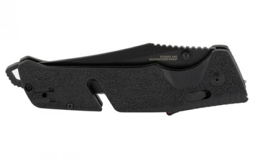 SOG Knives & Tools Trident AT, Folding Knife, 3.7" Straight Clip Point, Black Handle, D2 Steel, Titanium Nitride Finish, Black SOG-11-12-05-41