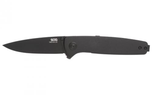 SOG Knives & Tools Twitch III, Folding Knife, 3.1 Drop Point Straight Edge, 154CM Stainless Steel, Titanium Nitride Finish, Black SOG-11-15-01-43