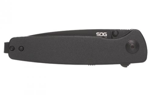 SOG Knives & Tools Twitch III, Folding Knife, 3.1" Drop Point Straight Edge, 154CM Stainless Steel, Titanium Nitride Finish, Black SOG-11-15-01-43