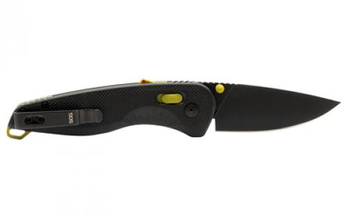 SOG Knives & Tools Aegis AT, 3.13" Folding Knife, Drop Point Straight Edge, Glass Reinforced Nylon Handle, Cryo D2 Steel, Black and Moss SOG-11-41-11-41