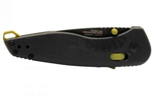 SOG Knives & Tools Aegis AT, 3.13" Folding Knife, Drop Point Straight Edge, Glass Reinforced Nylon Handle, Cryo D2 Steel, Black and Moss SOG-11-41-11-41