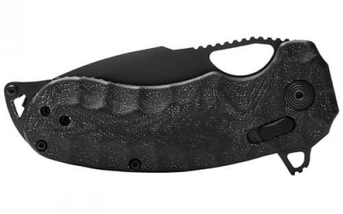 SOG Knives & Tools Kiku XR, Folding Knife, 3.03" Tanto Point Straight Edge, Linen Micarta Handle, Cryo CTS XHP Steel, Black and Graphite SOG-12-27-02-57