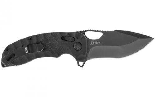 SOG Knives & Tools Kiku XR, Folding Knife, 3.2" Tanto Point Straight Edge, Linen Micarta Handle, Cryo CTS XHP Steel, Black SOG-12-27-04-57