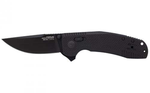 SOG Knives & Tools SOG TAC XR, 3.39 Folding Knife, Clip Point Straight Edge, G10 Handle, Cryo D2 Steel, Black Titanium Nitride Finish, Black SOG-12-38-01-41