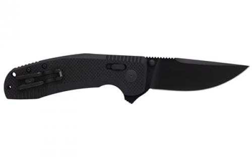 SOG Knives & Tools SOG TAC XR, 3.39" Folding Knife, Clip Point Straight Edge, G10 Handle, Cryo D2 Steel, Black Titanium Nitride Finish, Black SOG-12-38-01-41