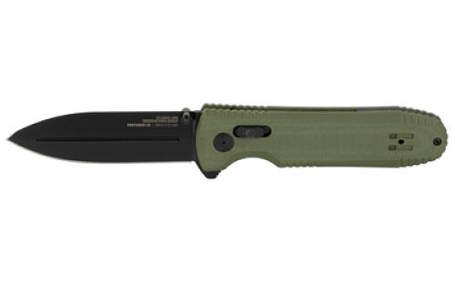 SOG Knives & Tools Pentagon XR, Folding Knife, 3.6 Straight Spear Point, G10 Grips, Olive Drab Green Handle, CTSXHP Steel, Black Titanium Nitride Finish, Black SOG-12-61-02-57