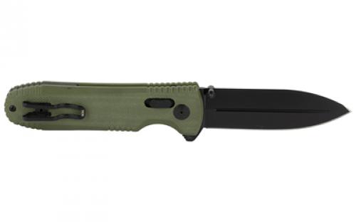 SOG Knives & Tools Pentagon XR, Folding Knife, 3.6" Straight Spear Point, G10 Grips, Olive Drab Green Handle, CTSXHP Steel, Black Titanium Nitride Finish, Black SOG-12-61-02-57