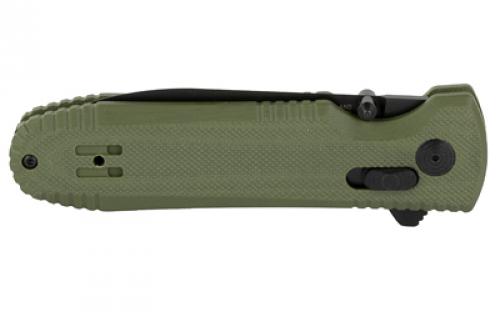 SOG Knives & Tools Pentagon XR, Folding Knife, 3.6" Straight Spear Point, G10 Grips, Olive Drab Green Handle, CTSXHP Steel, Black Titanium Nitride Finish, Black SOG-12-61-02-57