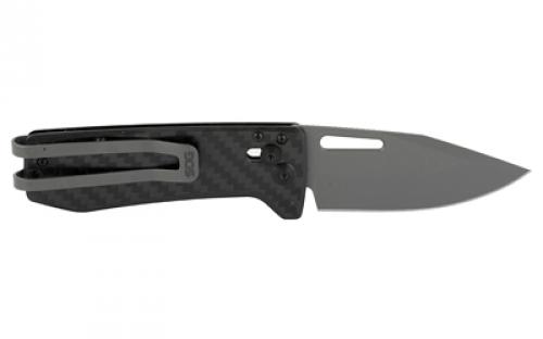 SOG Knives & Tools Ultra XR, Folding Knife, 2.8"  Straight Clip Point, Black Carbon Fiber Handle, S35VN Steel, Titanium Nitride Finish, Black SOG-12-63-01-57