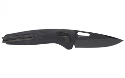 SOG Knives & Tools One-Zero, Folding Knife, 3.1" Clip Point Straight Edge, Aluminum Handle, Cryo CPM S35VN Steel, Titanium Nitride Finish, Black and Chrome SOG-12-73-03-57