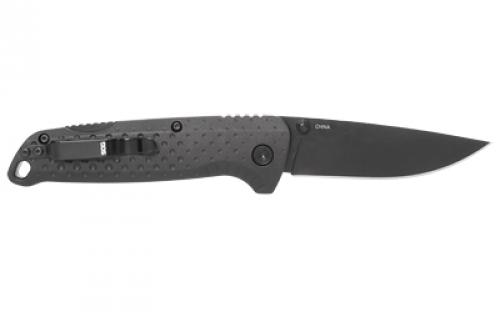 SOG Knives & Tools Adventurer, Folding Knife, 3 Drop Point Straight Edge, Glass Reinforced Nylon Handle, Cryo 5CR15MOV Steel, Titanium Nitride Finish, Black SOG-13-11-01-43