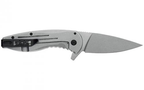 SOG Knives & Tools Aegis FLK, 3.4" Folding Knife, Clip Point Straight Edge, Stainless Steel Handle, 8Cr13MoV Steel, Satin Finish, Silver SOG-14-41-02-42