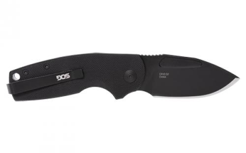 SOG Knives & Tools Stout SJ, Folding Knife, 2.6" Clip Point Straight Edge, G10 Handle, Cryo D2 Steel, Titanium Nitride Finish, Black SOG-16-03-02-57