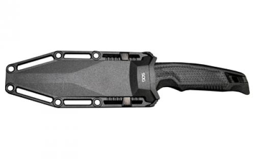 SOG Knives & Tools Recondo FX, Fixed Blade Knife, 4.6" Clip Point, Straight Edge, Black Rubber Handle, Cryo 440C Steel, Titanium Nitride Finish, Black, Includes Kydex Sheath and UMS Clip SOG-17-22-01-57