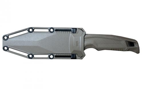 SOG Knives & Tools Recondo FX, Fixed Blade Knife, 4.6" Clip Point, Serrated Edge, Flat Dark Earth Rubber Handle, Cryo 440C Steel, Titanium Nitride Finish, Black, Includes Kydex Sheath and UMS Clip SOG-17-22-04-57