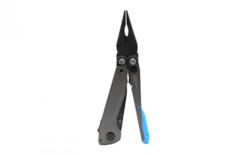 SOG Knives & Tools Flash MT, 7 Tool Multi-Tool, Cryo D2 Steel, Urban Gray and Cyan SOG-29-55-02-41