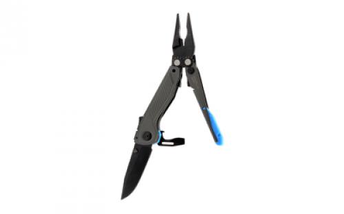 SOG Knives & Tools Flash MT, 7 Tool Multi-Tool, Cryo D2 Steel, Urban Gray and Cyan SOG-29-55-02-41