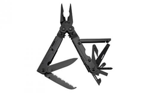 SOG Knives & Tools PowerAssist Tool, 16 Tool Multi-Tool, 420 Stainless Steel, Black Oxide Finish, Black, Includes Nylon Sheath SOG-B66N-CP