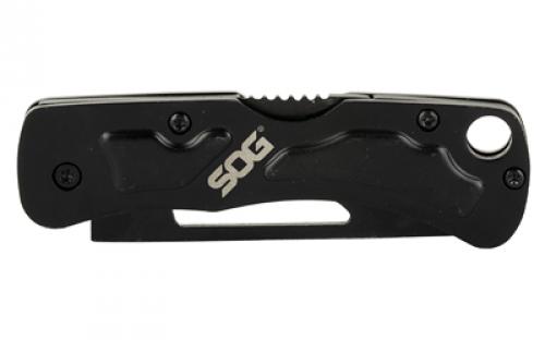 SOG Knives & Tools Centi II, Folding Knife, 2.1" Straight Edge, Straight Back, Black Kraton Handles, AUS-8 Steel, Hardcased Finish, Black SOG-CE1012-CP