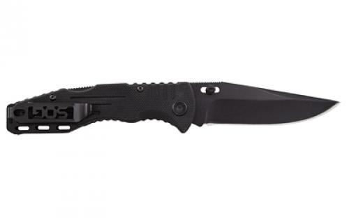 SOG Knives & Tools Salute, 3.1" Folding Knife, Clip Point Straight Edge, G10 Handle, 8Cr13MoV Steel, Hardcased Black Finish, Black SOG-FF1101-CP